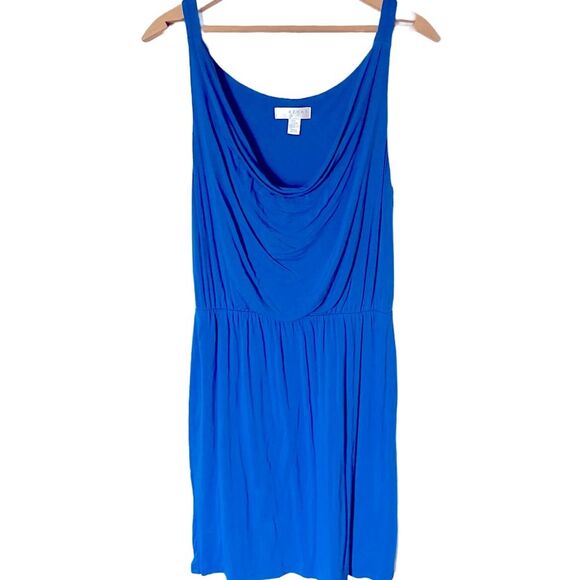 Kenar Cowl Neck Waist Defined Sleeveless Dress Knee Length Cobalt Blue Medium - Picture 3 of 8